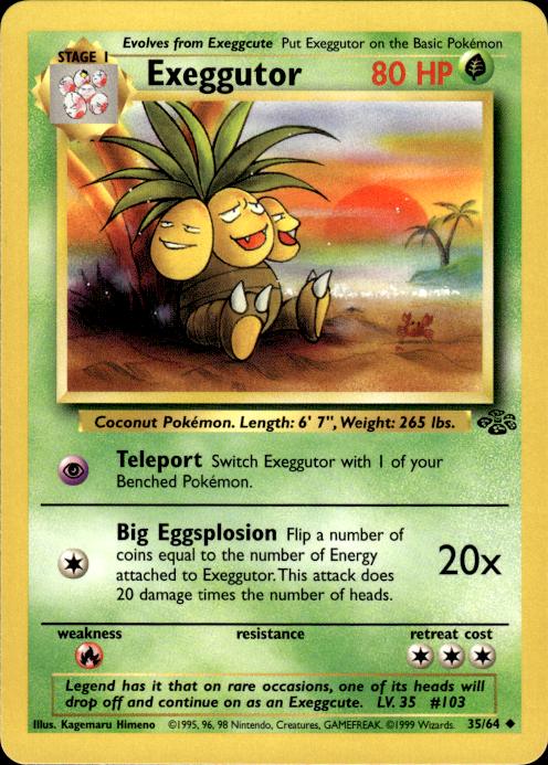 Pokemon Exeggutor 35/64 Jungle Uncommon Near Mint
