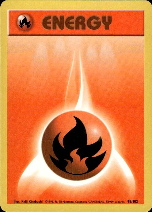 Pokemon Fire Energy 98/102 Base Set Near Mint