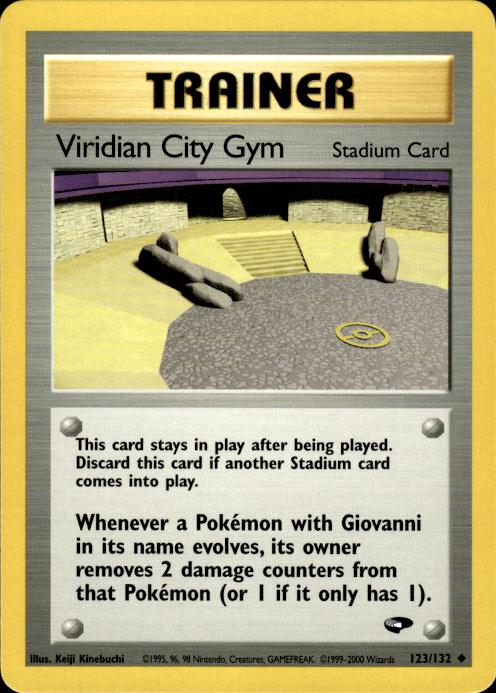 Pokemon Viridian City Gym 123/132 Gym Challenge Uncommon Near Mint
