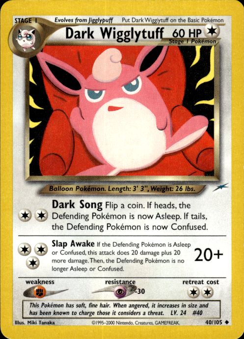 Pokemon Dark Wigglytuff 40/105 Neo Destiny Uncommon Lightly Played