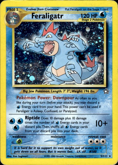 Pokemon Feraligatr 5/111 Neo Genesis Holo Rare Heavily Played