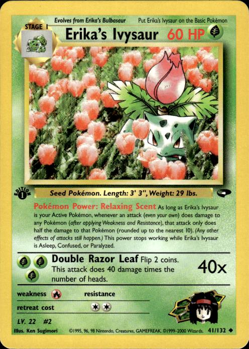 Pokemon Erika's Ivysaur 41/132 Gym Challenge Uncommon 1st Edition Near Mint
