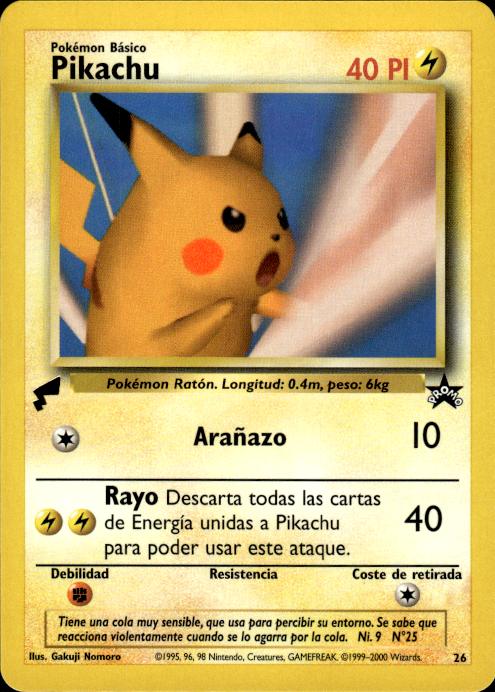 Pokemon Spanish World Collection Promo Pikachu 26 Lightly Played