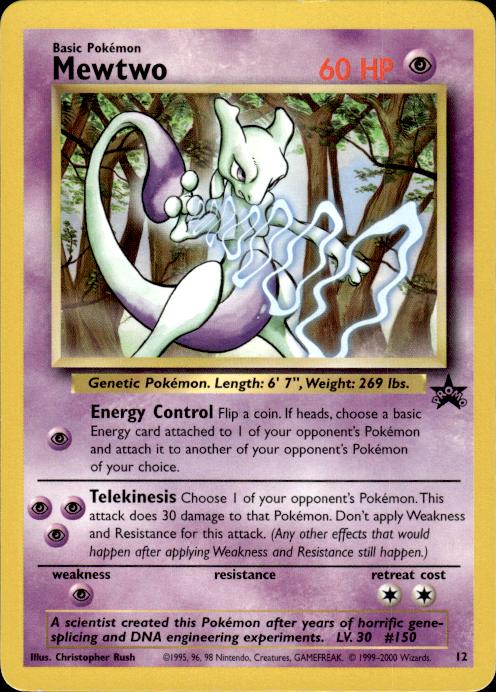 Pokemon Mewtwo 12 Wizards Black Star Promos Promo Lightly Played