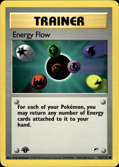 Pokemon Energy Flow 122/132 Gym Heroes Common 1st Edition Near Mint