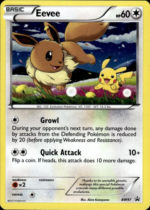 Pokemon Eevee BW97 BW Black Star Promos Promo Lightly Played