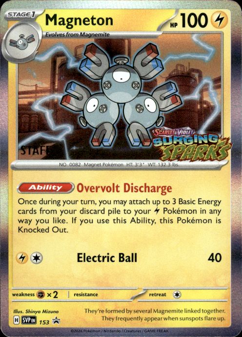 Pokemon Magneton 153 Scarlet & Violet STAFF Promo Near Mint