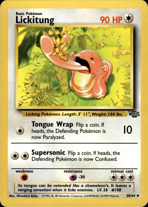 Pokemon Lickitung 38/64 Jungle Uncommon Near Mint
