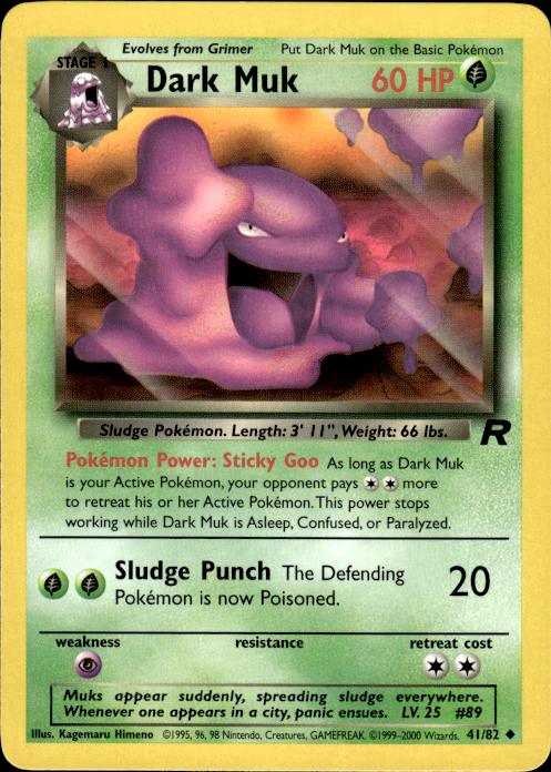 Pokemon Dark Muk 41/82 Team Rocket Uncommon Near Mint