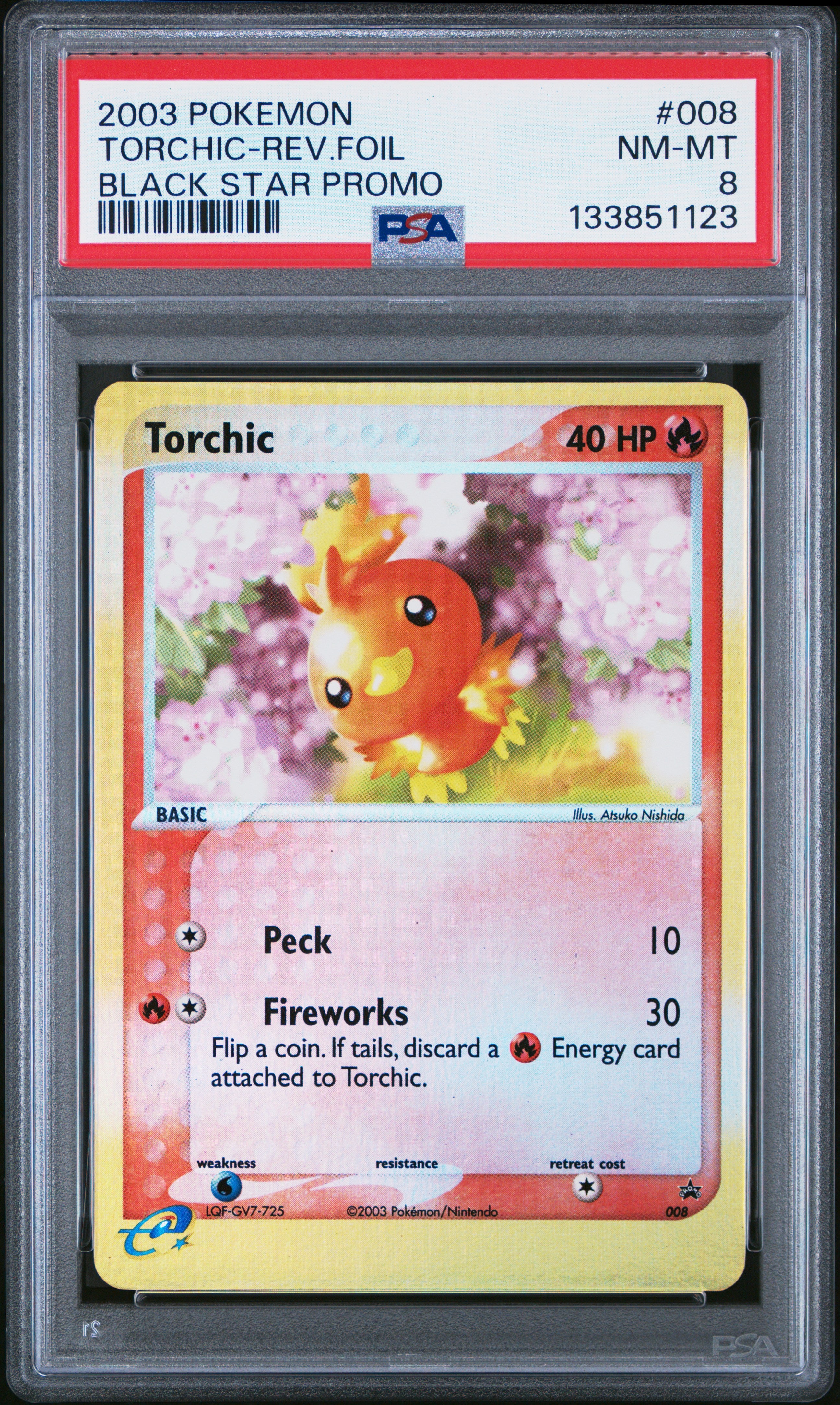 Torchic Reverse Holo 008 Black Star Promo Pokemon PSA 8