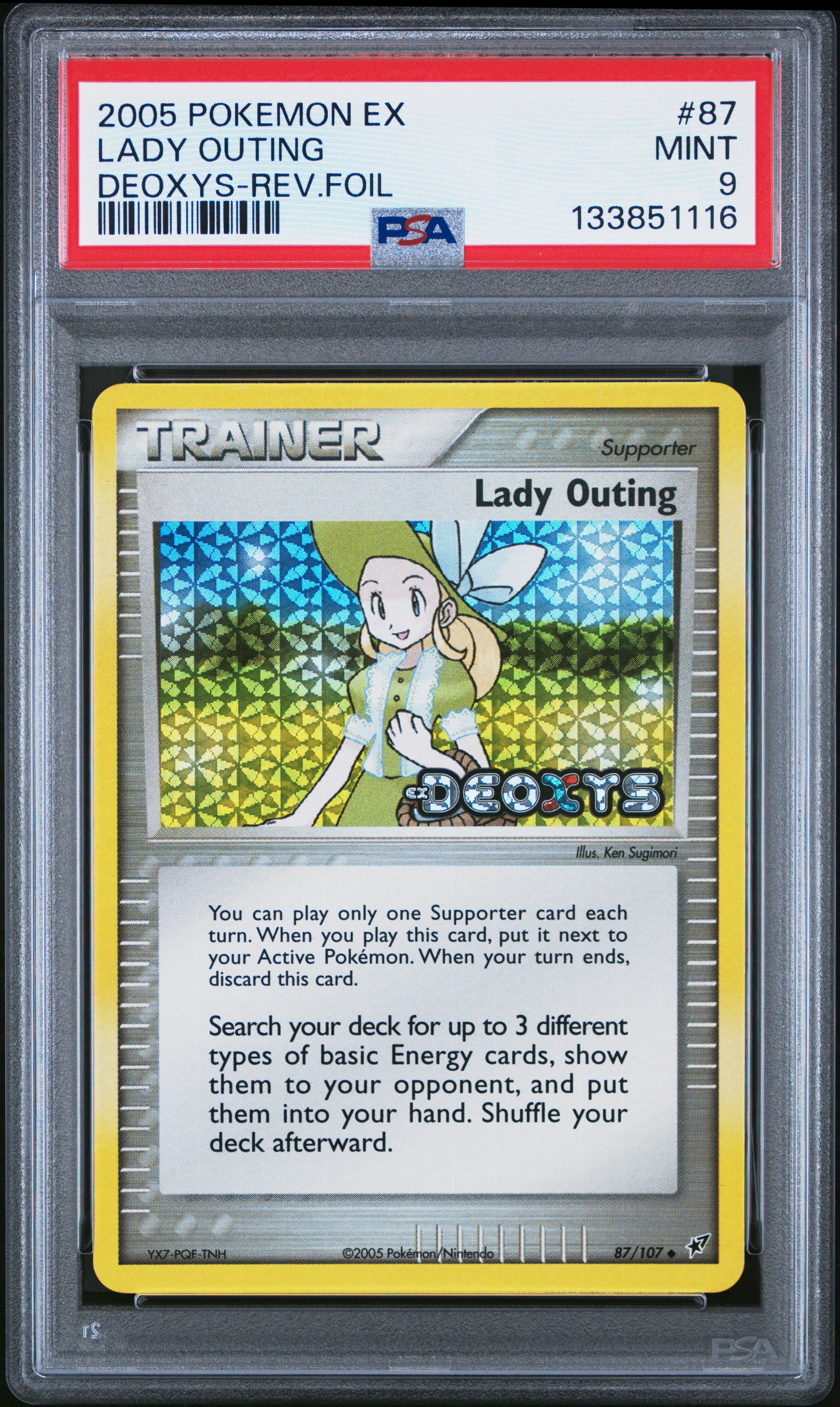 Lady Outing Reverse Holo 87/107 Deoxys Pokemon PSA 9