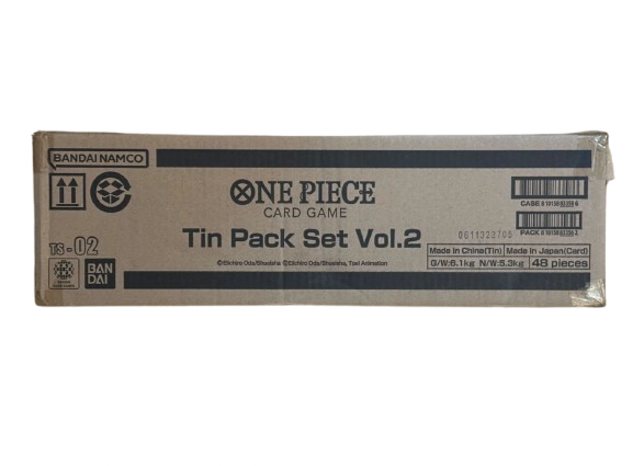 One Piece TCG - Tin Pack Set Vol 2 CASE - TS-02 Assorted (48 Tin Case) - 0% VAT GVMS