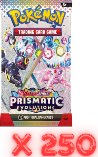Pokemon - BULK Scarlet & Violet Prismatic Evolutions - 250x Booster Pack