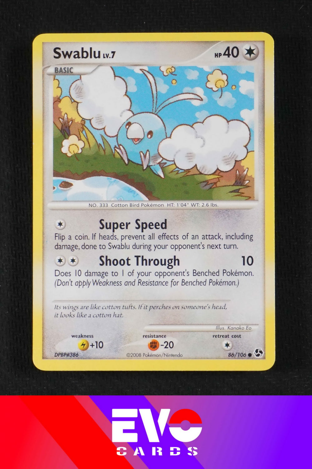 pokemon card swablu Swablu 86/106 Great Encounters