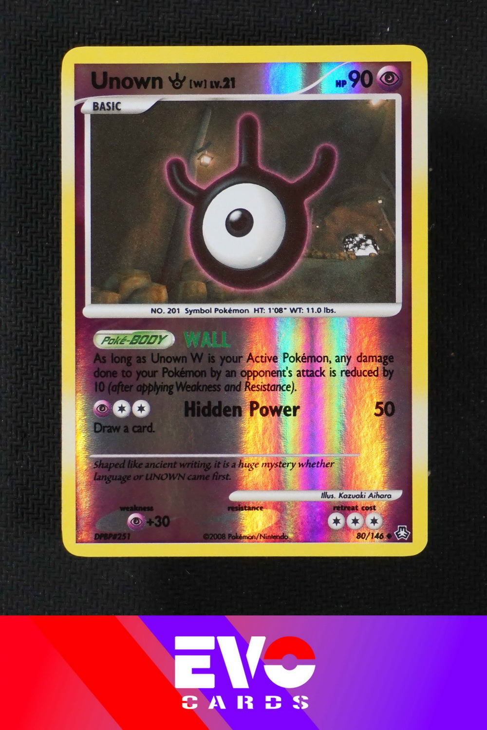 Pokemon Unown Reverse Foil Heart Gold & Soul Silver Undaunte