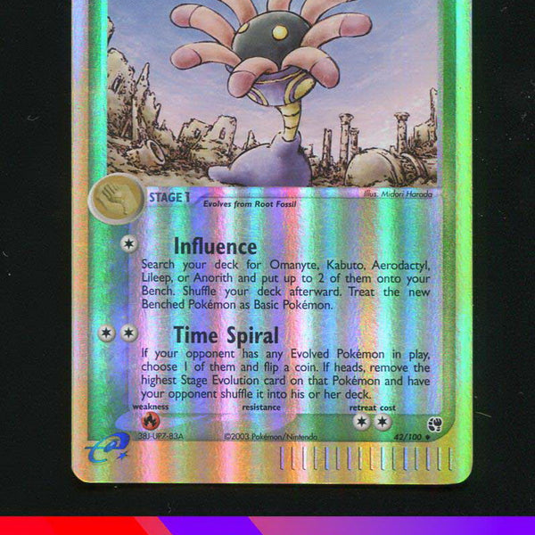 lileep pokemon card Lileep 42/100 - ex Sandstorm - Reverse Holo
